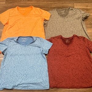 Set of Four V-Neck T-Shirts in Assorted Colors size Large